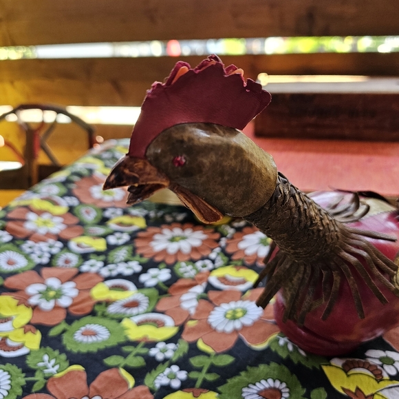 Vintage Italian Leather Rooster Decanter - Picture 6 of 6